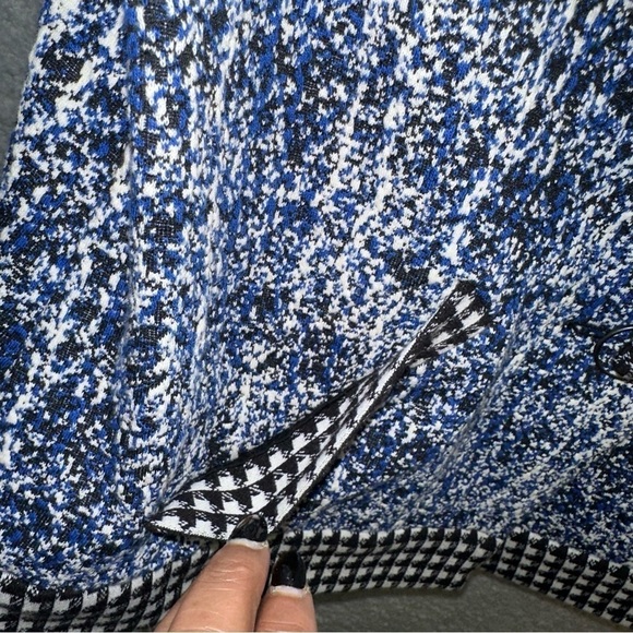Cabi Reina 5294 21 Club Blue Matrix Women's‎ Medium Bow Tie Houndstooth Blazer - Picture 8 of 11